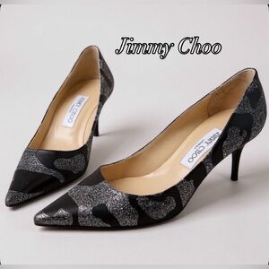 Jimmy Choo Love pumps black and silver glitter